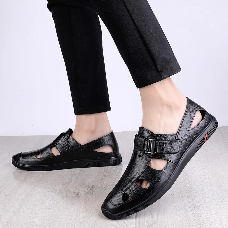 Hot Sale New Genuine Leather Classics Black Summer Sandals for Men Luxe Outdoor Beach Shoes Breathable Comfortable Loafers Man
Hot Sale New Genuine Leather Classics Black Summer Sandals for Men Luxe Outdoor Beach Shoes Breathable Comfortable Loafers Man
