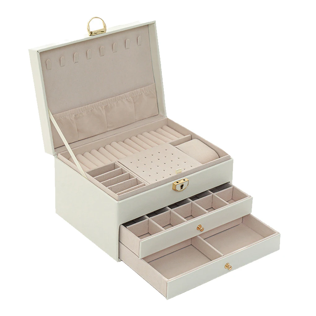 PU Leather Organizer 3-Layer Jewelry Box Storage Case Lock Bracelet Display Stand Wedding Favor Packaging Supplies
PU Leather Organizer 3-Layer Jewelry Box Storage Case Lock Bracelet Display Stand Wedding Favor Packaging Supplies
