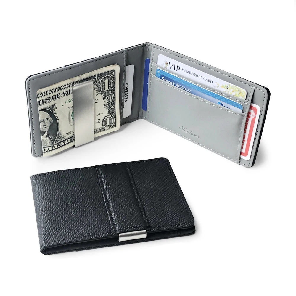 Fashion Solid Men's Thin Bifold Money Clip Leather Wallet with A Metal Clamp Female ID Credit Card Purse Cash Holder Money Purse
Fashion Solid Men's Thin Bifold Money Clip Leather Wallet with A Metal Clamp Female ID Credit Card Purse Cash Holder Money Purse