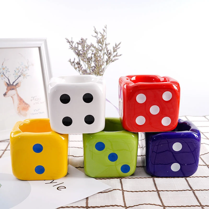 1PC Creative Ceramic Ashtray Unique Dice Shaped Cigarette Ashtray Adorable Ash Tray Desktop Adornment For Home Office Decor
1PC Creative Ceramic Ashtray Unique Dice Shaped Cigarette Ashtray Adorable Ash Tray Desktop Adornment For Home Office Decor