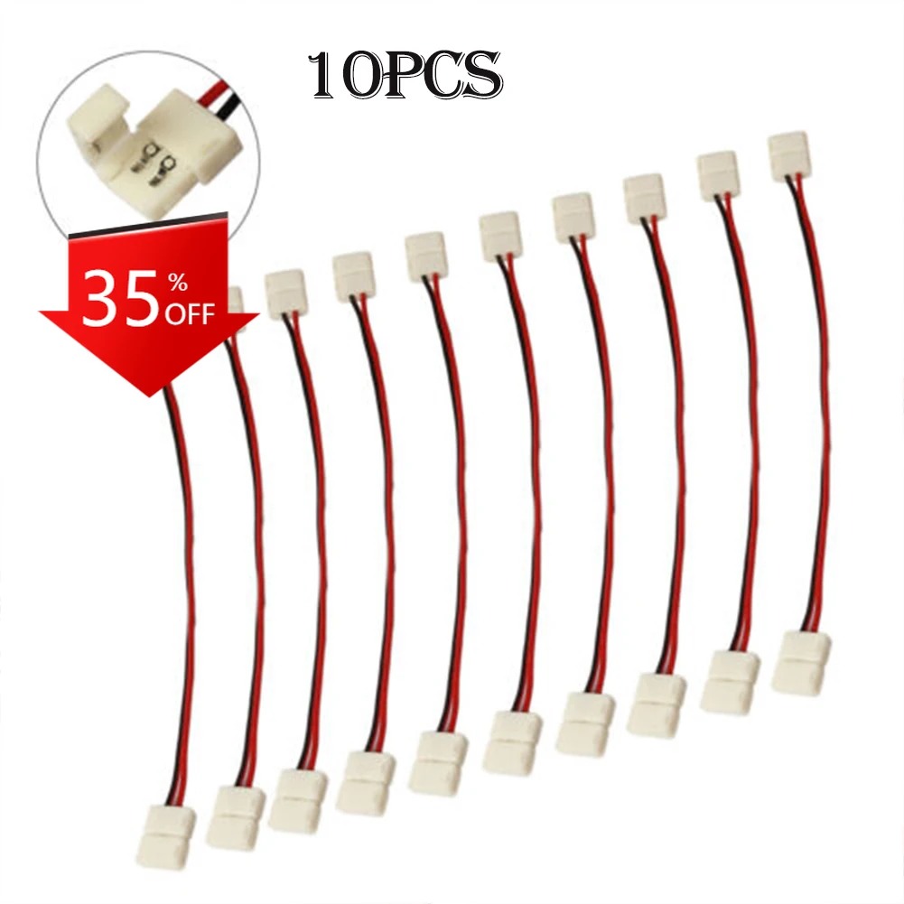 10pcs 2 Pin Connector For 3528 LED Strip Light PCB Connector Cable For Non-waterproof Strip Light Lighting Accessories
10pcs 2 Pin Connector For 3528 LED Strip Light PCB Connector Cable For Non-waterproof Strip Light Lighting Accessories