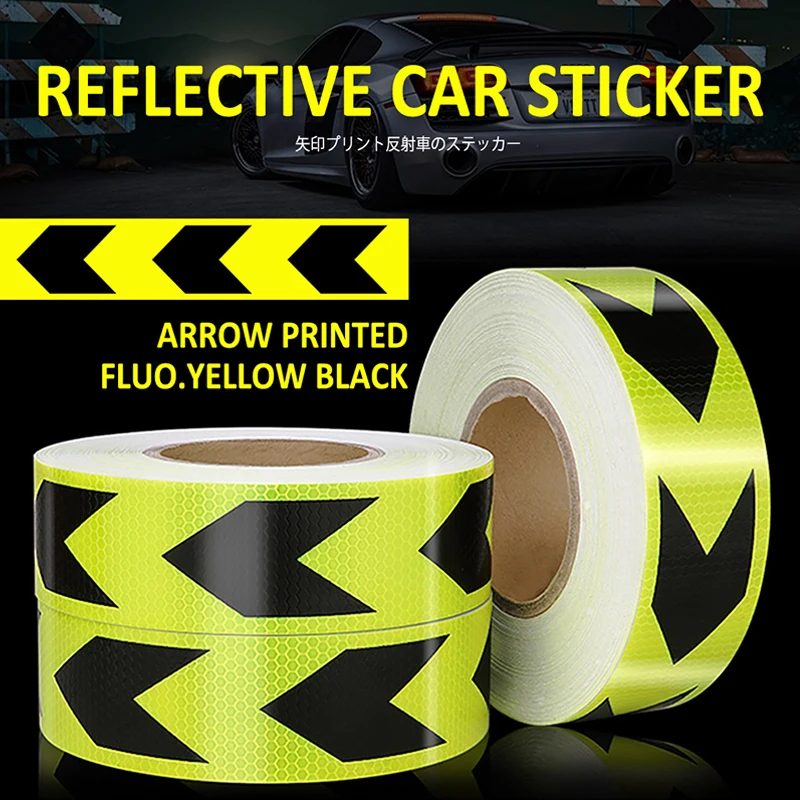 VOOFENG Car Reflective Sticker Fluo.Yellow Black Arrow Printed Microprismatic Reflective Tape for Road Safety Warning Tape
VOOFENG Car Reflective Sticker Fluo.Yellow Black Arrow Printed Microprismatic Reflective Tape for Road Safety Warning Tape