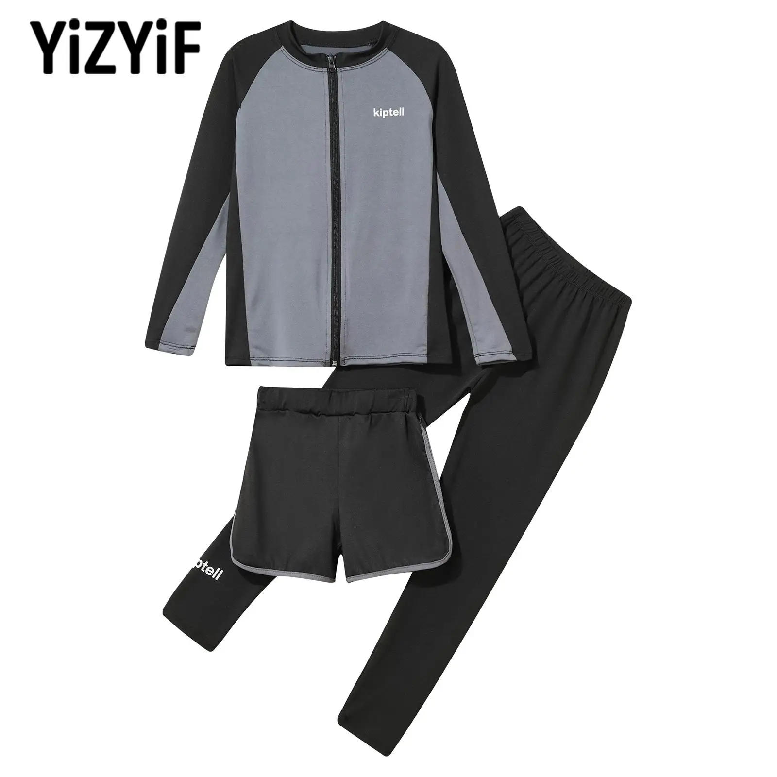 3Pcs Boys Swimsuit Long Sleeve Front Zipper Swim Top with Pants And Shorts Set Bathing Suit Pool Beach Rash Guard Swimwear
3Pcs Boys Swimsuit Long Sleeve Front Zipper Swim Top with Pants And Shorts Set Bathing Suit Pool Beach Rash Guard Swimwear