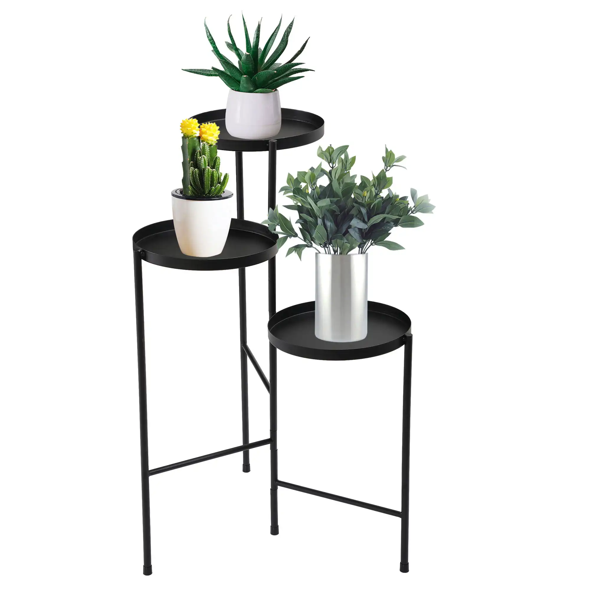 Foldable Metal Plant Stand, Planter Display Shelf Rack with Trays for Living Room, Balcony, Black
Foldable Metal Plant Stand, Planter Display Shelf Rack with Trays for Living Room, Balcony, Black