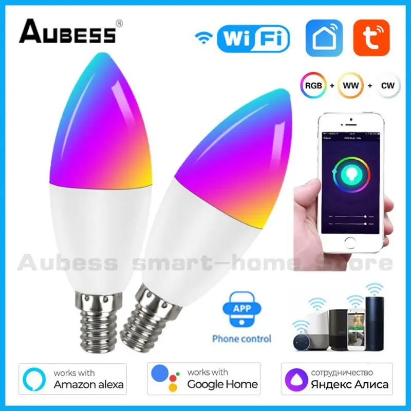 Умная лампа-свеча Aubess TUYA с Wi-Fi и регулировкой яркости, E14, 5 Вт/7 Вт/9 Вт, RGB + CW + WW App/Голосовое управление, Alexa Alice Google
Умная лампа-свеча Aubess TUYA с Wi-Fi и регулировкой яркости, E14, 5 Вт/7 Вт/9 Вт, RGB + CW + WW App/Голосовое управление, Alexa Alice Google
