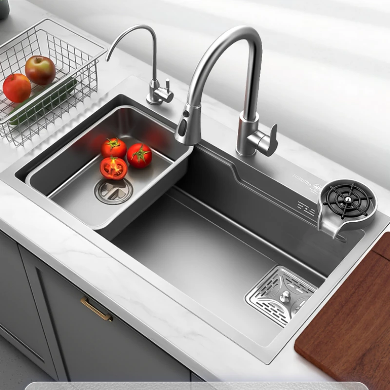 Handcrafted Large Single Sink Washing Vegetable Sink 304 Stainless Steel Kitchen Sink Black Household Nano Single Sink
Handcrafted Large Single Sink Washing Vegetable Sink 304 Stainless Steel Kitchen Sink Black Household Nano Single Sink