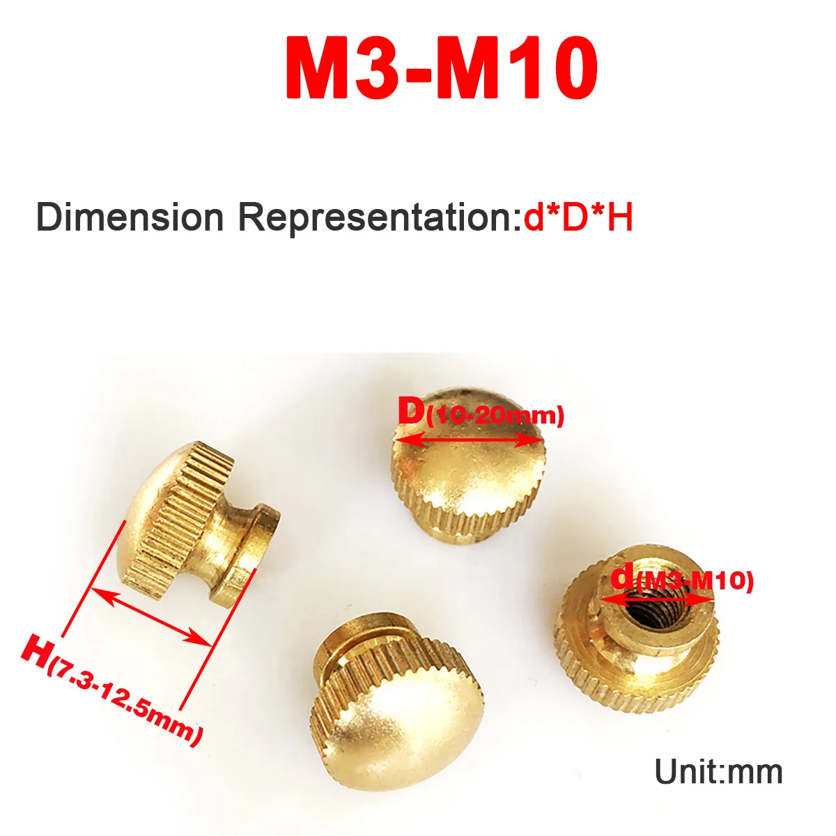 M3M4M5M6M8M10 Brass Natural Color High Head Knurled Hand Nut Advertising Decorative Nail Screw Cap
M3M4M5M6M8M10 Brass Natural Color High Head Knurled Hand Nut Advertising Decorative Nail Screw Cap