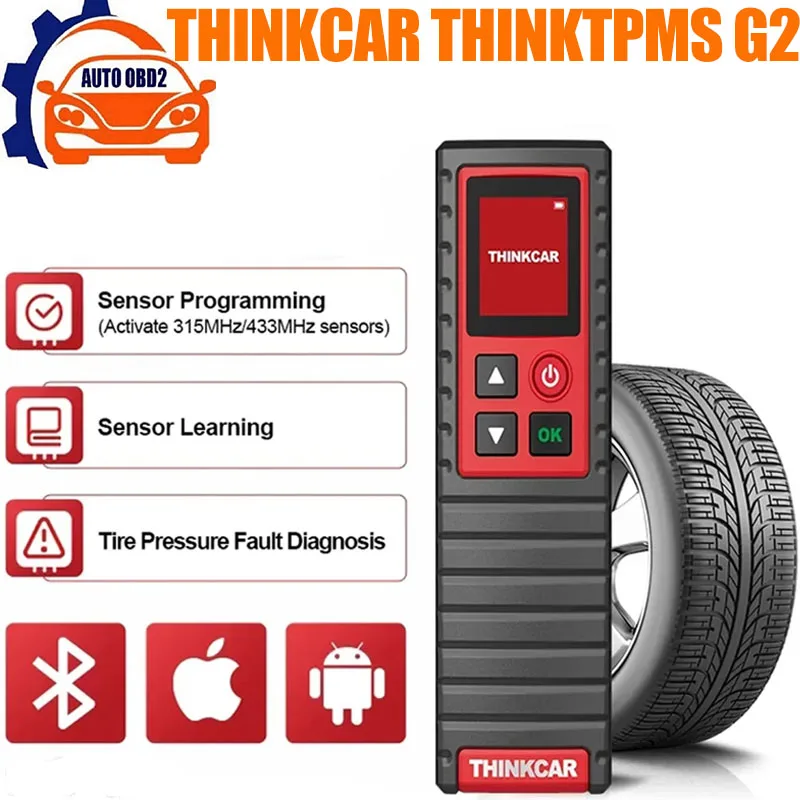 ThinkCar THINKTPMS G2 S2 315 МГц 433 МГц 2 в 1 инструмент для диагностики давления в шинах автомобиля TPMS Программирование датчиков TPMS обучение
ThinkCar THINKTPMS G2 S2 315 МГц 433 МГц 2 в 1 инструмент для диагностики давления в шинах автомобиля TPMS Программирование датчиков TPMS обучение
