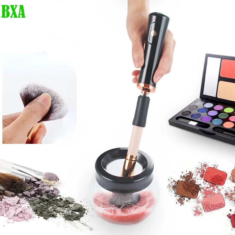

New Electric Makeup Brush Cleaner Dryer Set Machine 10 Seconds Silicone Makeup Brushes Washing Cleanser Clean Tool（no Battery）