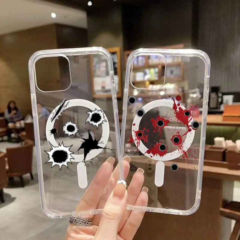 bullet hole Phone Case Transparent Magsafe Magnetic Magnet For iPhone 13 12 11 Pro Max Mini Wireless Charging
bullet hole Phone Case Transparent Magsafe Magnetic Magnet For iPhone 13 12 11 Pro Max Mini Wireless Charging
