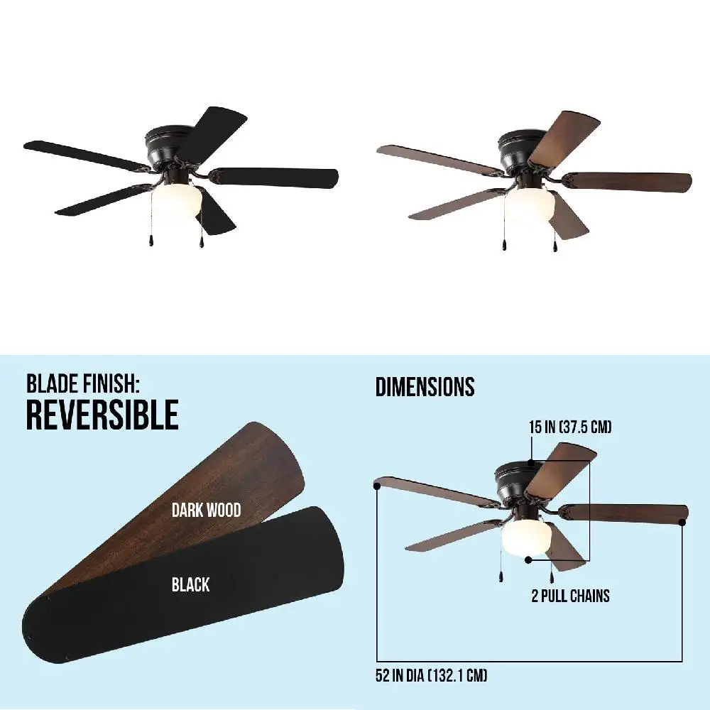 Oustanding Powerful & Quiet 5-Blade 56-Inch Black Hugger Ceiling Fan with Balanced Reversible Light Kit for Indoor Use.
Oustanding Powerful & Quiet 5-Blade 56-Inch Black Hugger Ceiling Fan with Balanced Reversible Light Kit for Indoor Use.