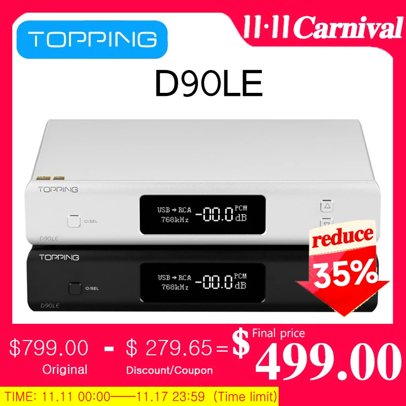 Цифровой аудио-музыкальный декодер TOPPING D90LE ES9038PRO DAC Bluetooth 5,0 DSD512
Цифровой аудио-музыкальный декодер TOPPING D90LE ES9038PRO DAC Bluetooth 5,0 DSD512