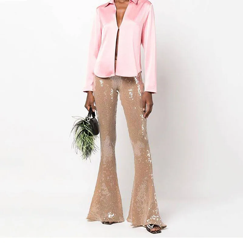 2023 Autumn Cicada Wing Bead Design Sense Sequin Flare Pants High Waist Slim Fit Slim Transparent Bead Pants Casual Pants Y2K
2023 Autumn Cicada Wing Bead Design Sense Sequin Flare Pants High Waist Slim Fit Slim Transparent Bead Pants Casual Pants Y2K