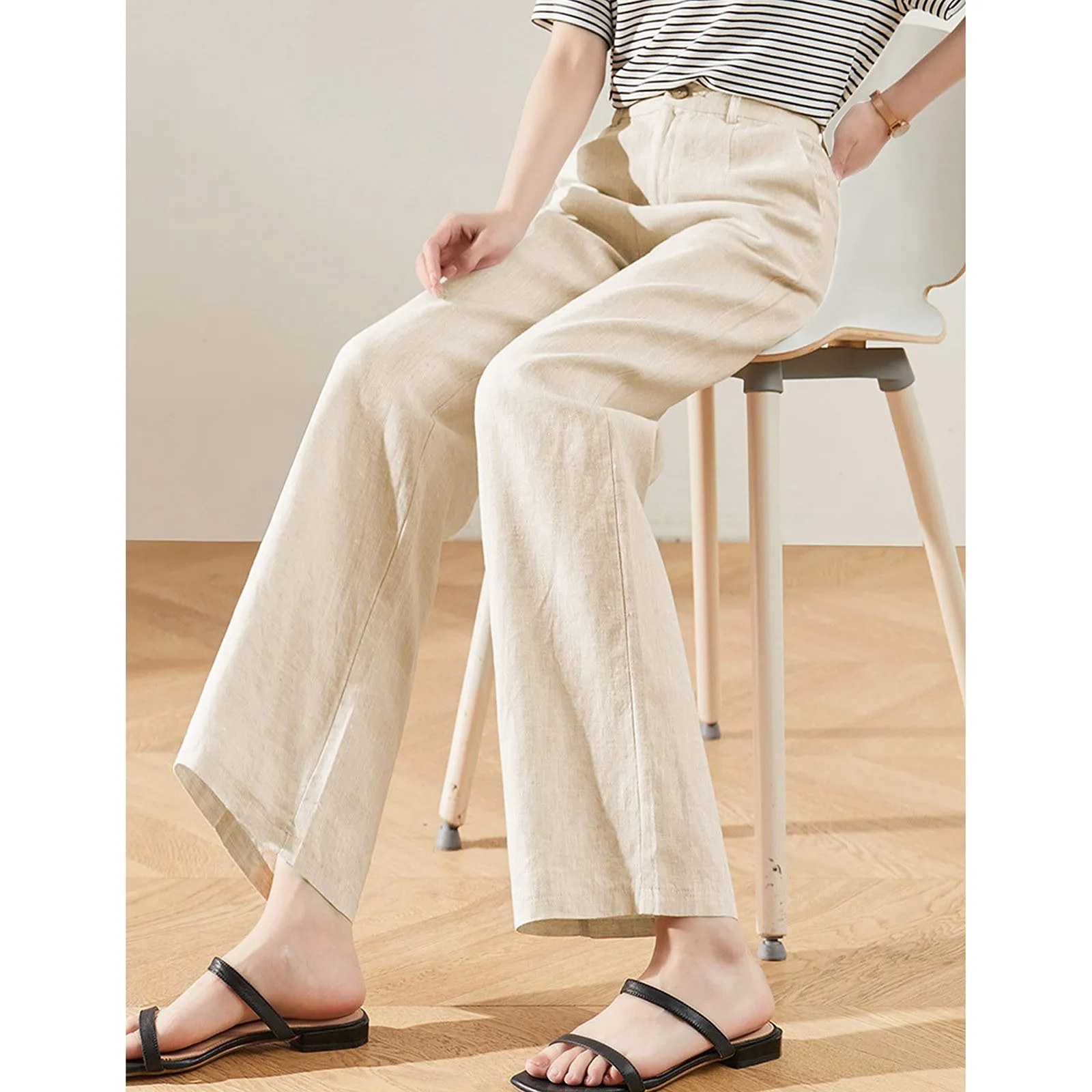 Women's Casual High Waisted Wide Leg Pants Vintage Button Straight Trousers Fashion Elegant Temperament Office Ladies Pants
Women's Casual High Waisted Wide Leg Pants Vintage Button Straight Trousers Fashion Elegant Temperament Office Ladies Pants