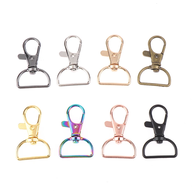 

4PCS 20MM Swivel Clasps D Rings Alloy Metal Lanyard Snap Hooks Clip Hook Keychain Bag Key Rings Jewelry Making Crafting Sewing