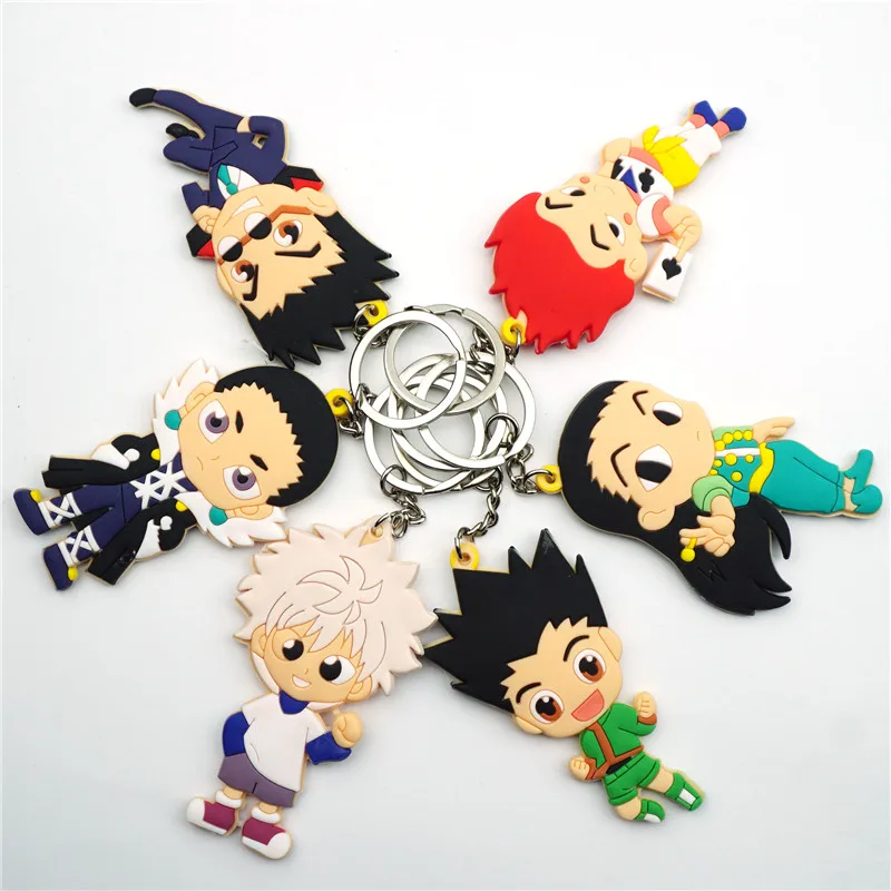 HUNTER X GON FREECSS Killua Zoldyck брелок Аниме ПВХ силиконовый двусторонний для ключей детский