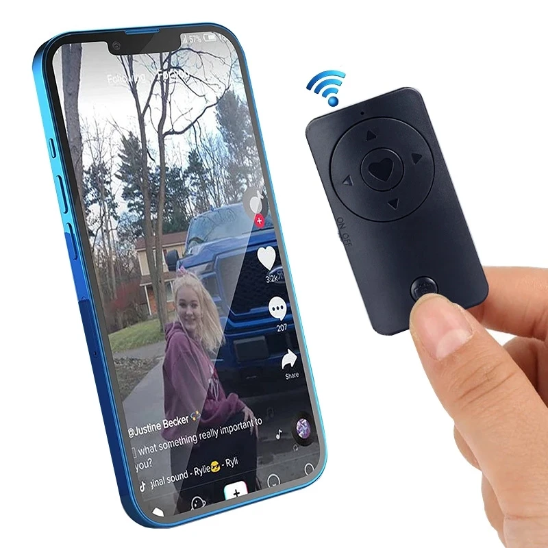 

Телефонный пульт дистанционного управления короткое видео Tiktok Беспроводное управление селфи Bluetooth автозатвор для Android IOS универсальный контроллер