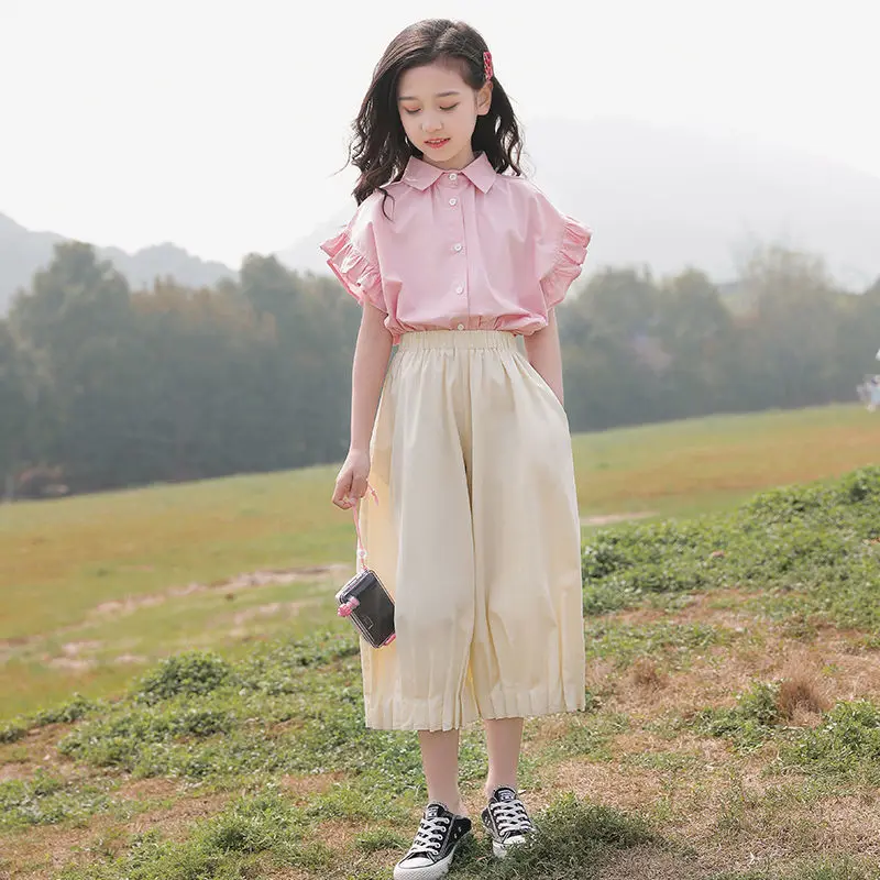 2022 Summer Clothes for Kid Baby Girl Outfit Set Short Sleeve Shirt Tops + Wide Leg Trousers Children Fashion Clothing Sets A51
2022 Summer Clothes for Kid Baby Girl Outfit Set Short Sleeve Shirt Tops + Wide Leg Trousers Children Fashion Clothing Sets A51