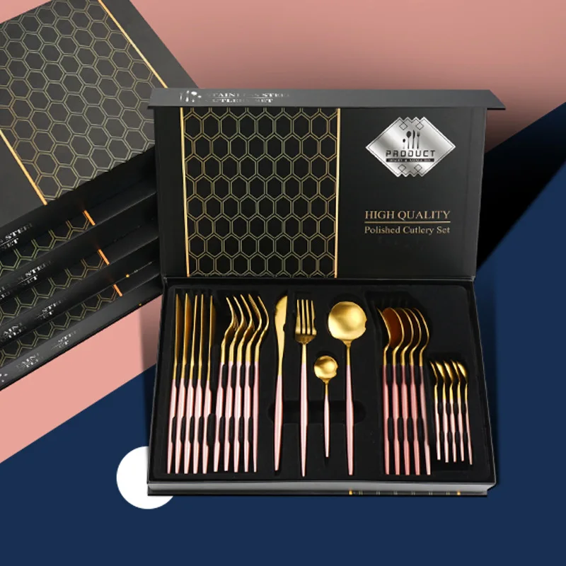 24pcs Gold Dinnerware Set Stainless Steel Tableware Set Knife Fork Spoon Luxury Cutlery Set Kitchen Flatware Dishwasher Safe
24pcs Gold Dinnerware Set Stainless Steel Tableware Set Knife Fork Spoon Luxury Cutlery Set Kitchen Flatware Dishwasher Safe