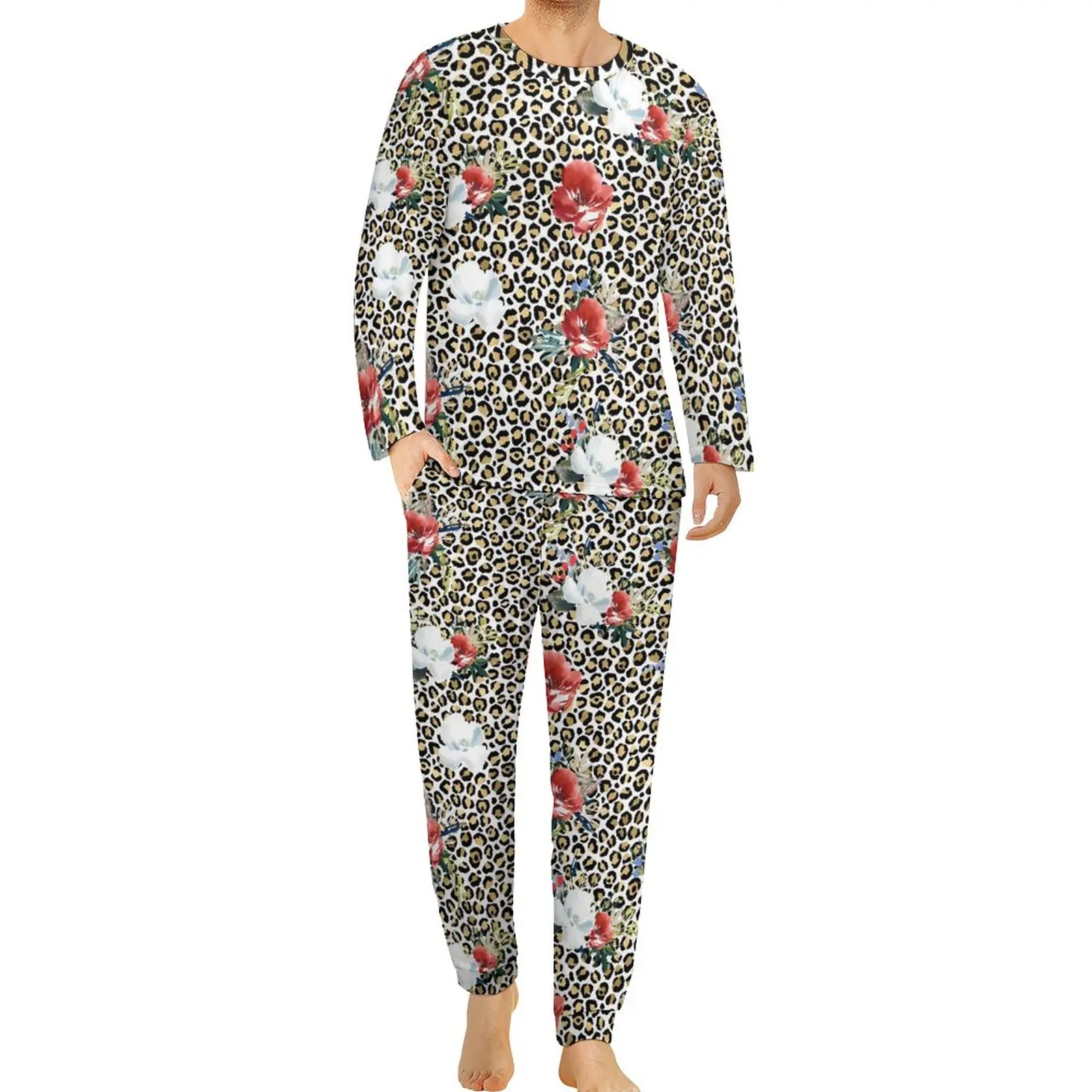 Floral Leopard Pajamas Long-Sleeve Red And White Flower 2 Pieces Sleep Pajama Sets Daily Male Design Cute Oversize Home Suit
Floral Leopard Pajamas Long-Sleeve Red And White Flower 2 Pieces Sleep Pajama Sets Daily Male Design Cute Oversize Home Suit