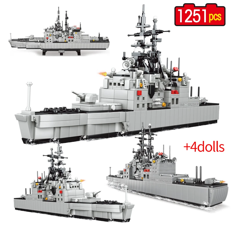 1251Pcs City Military WW2 Guided Cruiser Battleship Building Blocks Navy Boat Submarine Soldier Figures Bricks Toy For Kids Gift
1251Pcs City Military WW2 Guided Cruiser Battleship Building Blocks Navy Boat Submarine Soldier Figures Bricks Toy For Kids Gift