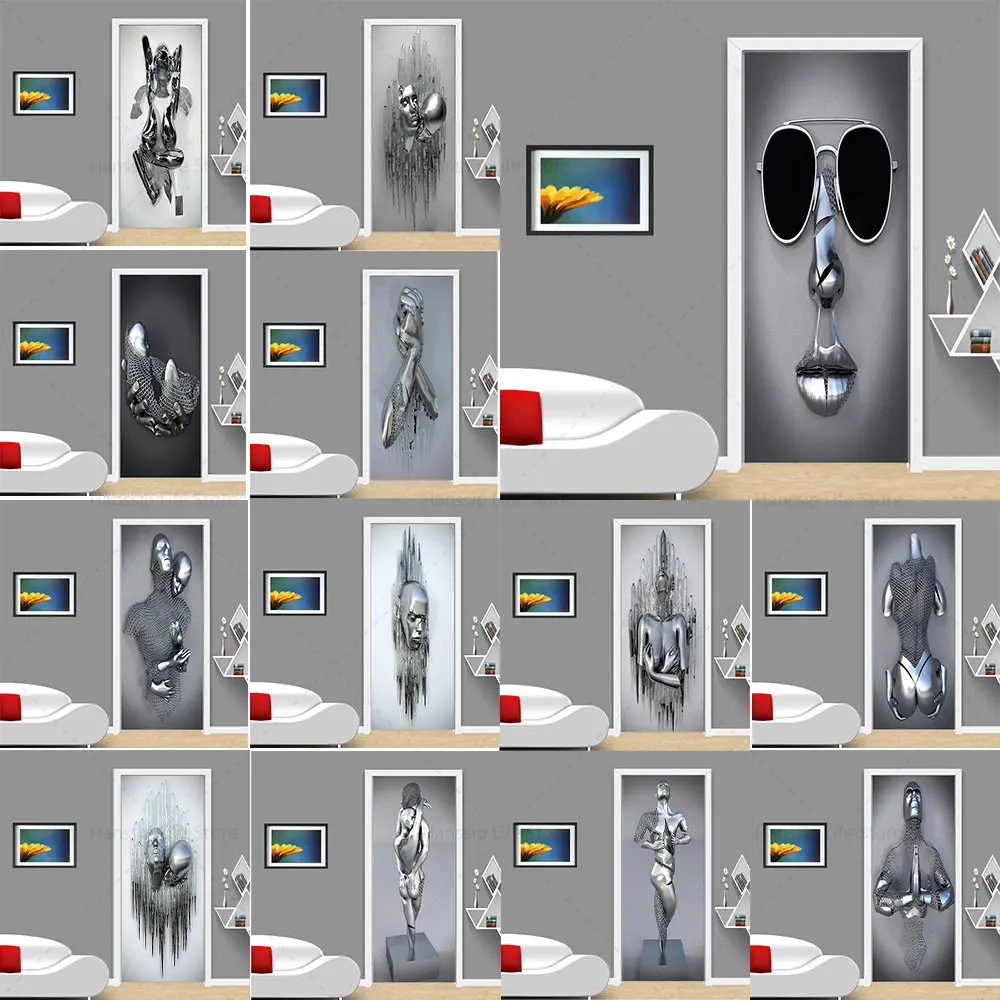 Couple Metal Statue Door Sticker Romantic Furniture Decoration Wallpaper PVC Tear-Off Renovation Hotel Bedroom Door Poster
Couple Metal Statue Door Sticker Romantic Furniture Decoration Wallpaper PVC Tear-Off Renovation Hotel Bedroom Door Poster