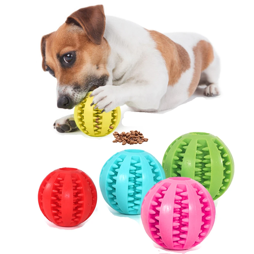 

Toys for Large Samll Dogs Puppies Interactive Games Chew Toy For Dog Rubber Ball Elastic Pet Toys Tooth Cleaning Dog Accessories