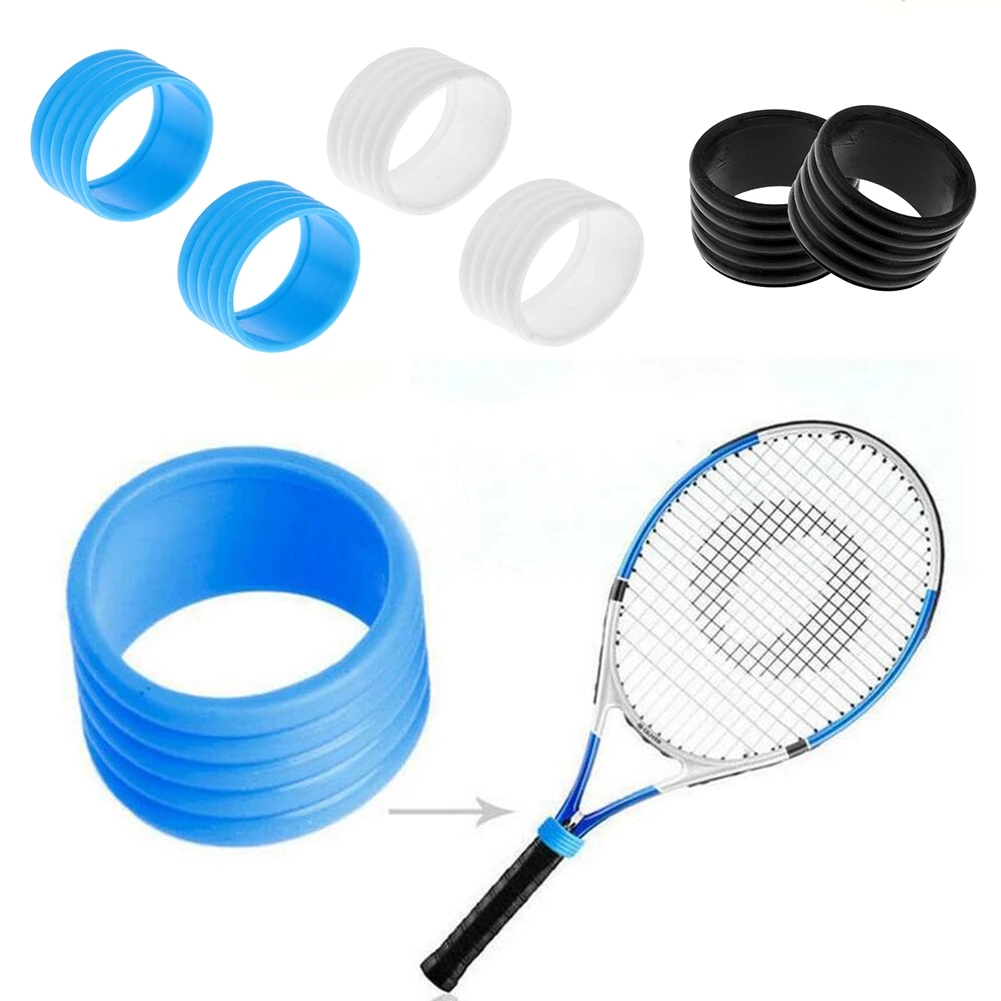 

5pcs Tennis Racquet Sealed Ring Replacement Overgrips Stretchy Tennis Racket Handle Ring Sweat Absorption Grip Band