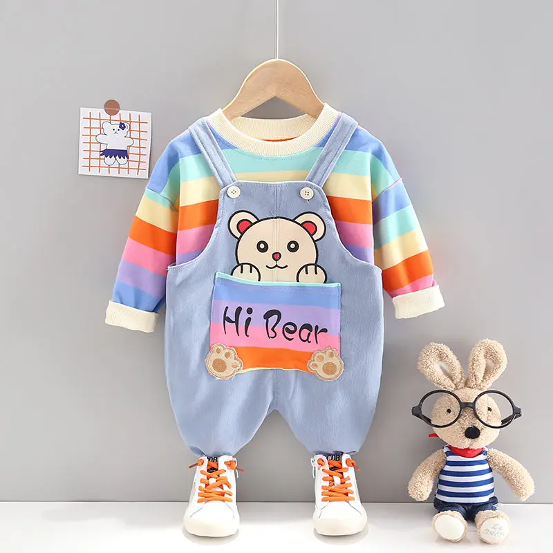 Spring Cartoon Children Clothes Suit Autumn Kids Boy Girls Rainbow T-shirt Overalls Pants 2pcs/Set Infant Baby Casual Tracksuit
Spring Cartoon Children Clothes Suit Autumn Kids Boy Girls Rainbow T-shirt Overalls Pants 2pcs/Set Infant Baby Casual Tracksuit