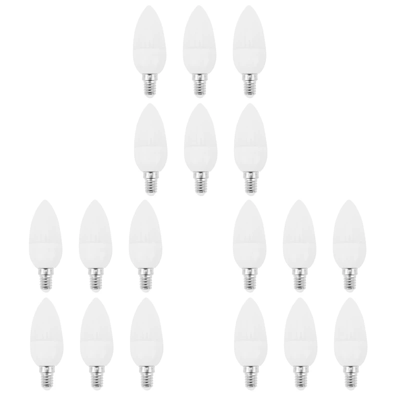 18Pcs LED Lamps Candle Light Bulbs Candlesticks 2700K AC220-240V, E14 470LM 3W Cool White
18Pcs LED Lamps Candle Light Bulbs Candlesticks 2700K AC220-240V, E14 470LM 3W Cool White