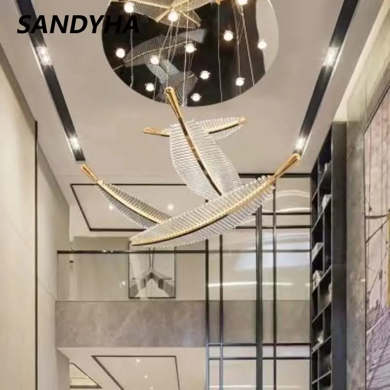 Современная люстра SANDYHA в виде листьев и перьев, акриловая Люстра для торговых центров, гостиниц, лобби, лофт, лестница, Декор, подвесные Фотообои
Современная люстра SANDYHA в виде листьев и перьев, акриловая Люстра для торговых центров, гостиниц, лобби, лофт, лестница, Декор, подвесные Фотообои