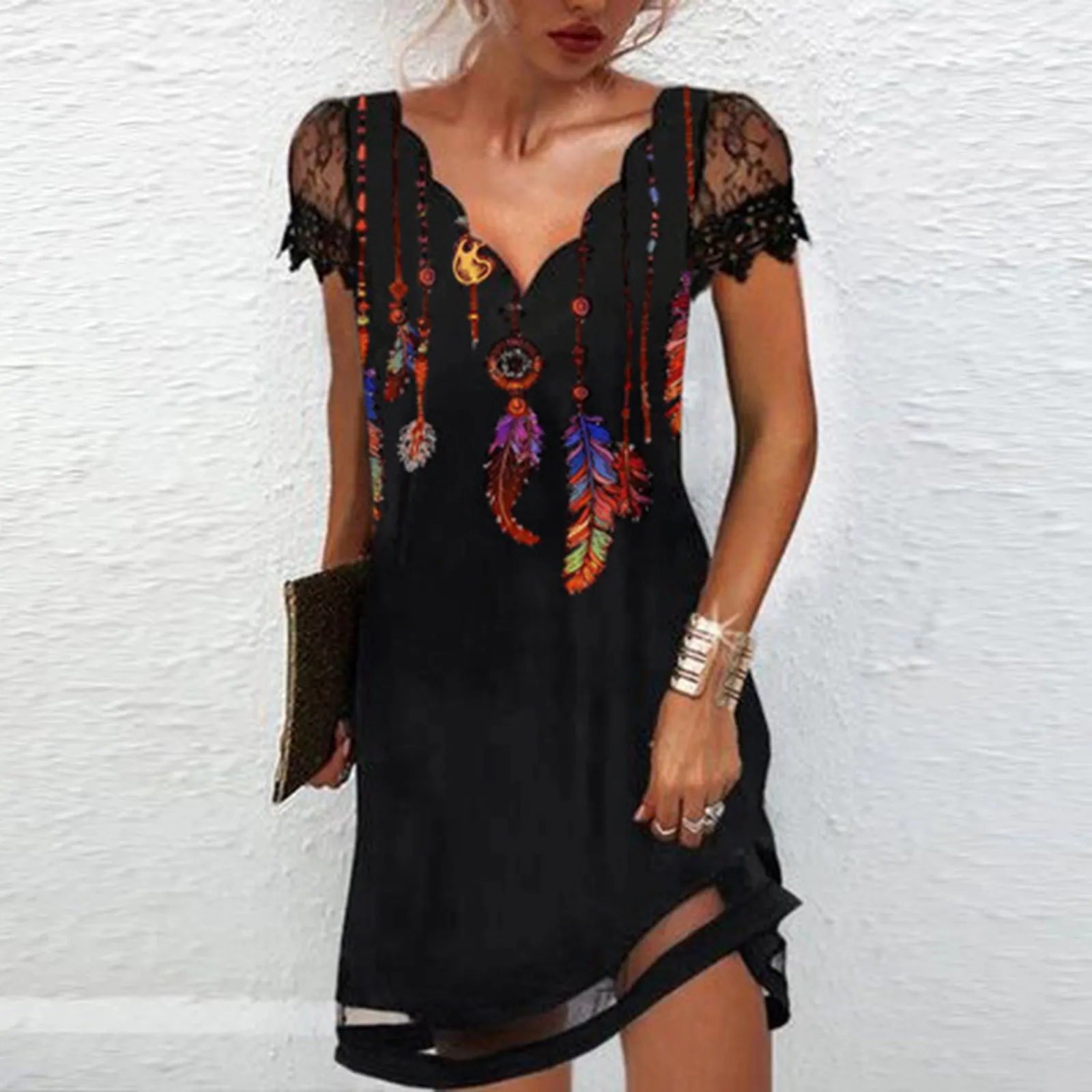 Fashion Woman Clothes Sexy Casual Wave-neck Print Dress Hollow Out Sleeve Mini Dress Платье Женское Y2k Robe Femme Vestido
Fashion Woman Clothes Sexy Casual Wave-neck Print Dress Hollow Out Sleeve Mini Dress Платье Женское Y2k Robe Femme Vestido