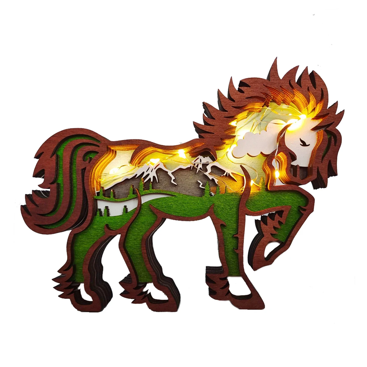Christmas Decoration Wooden Laser Carving Crafts Hollowed horse With LED Light Cute Desktop Ornaments Home Decor Accessories
Christmas Decoration Wooden Laser Carving Crafts Hollowed horse With LED Light Cute Desktop Ornaments Home Decor Accessories