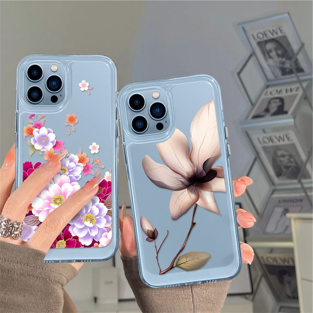 Transparent Flower Floral Phone Case for iPhone 14 13 12 11 Pro Max Mini XS XR X Shell Back Cover for iPhone14promax Coque Funda
Transparent Flower Floral Phone Case for iPhone 14 13 12 11 Pro Max Mini XS XR X Shell Back Cover for iPhone14promax Coque Funda