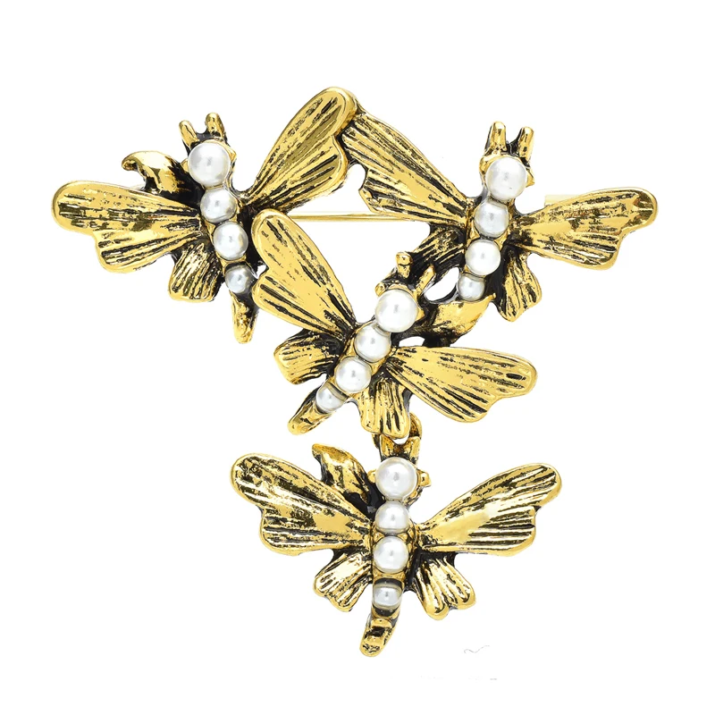 

Wuli&baby Vintage Flying Dragonfly Brooches For Women Unisex 2-color Butterfly Insects Party Casual Brooch Pin Gifts