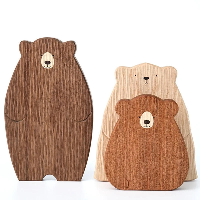 Wooden Board Cutting Board Cute Bear-Shaped Bread Tray Black Walnut Kitchen Board
Wooden Board Cutting Board Cute Bear-Shaped Bread Tray Black Walnut Kitchen Board