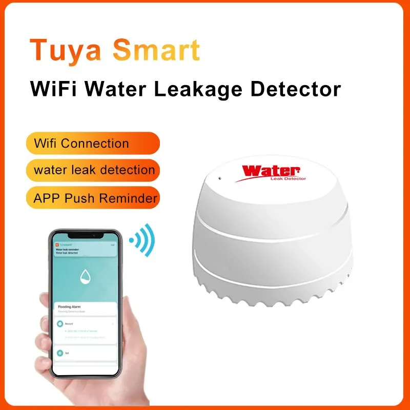 Датчик утечки воды, Wi-Fi-датчик для обнаружения протечек, работает с приложением TY015
Датчик утечки воды, Wi-Fi-датчик для обнаружения протечек, работает с приложением TY015