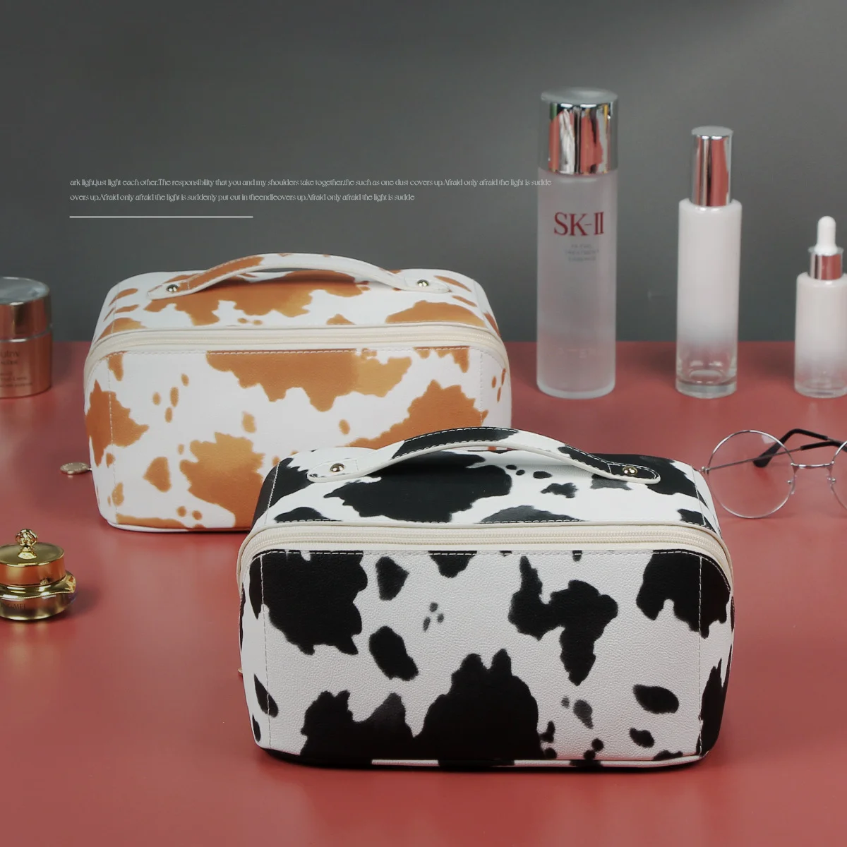 Cow Pattern Makeup Bags Casual All-match PU High-capacity 2023 New Fashion Korean Version Casual Zipper Box Mixed Colors
Cow Pattern Makeup Bags Casual All-match PU High-capacity 2023 New Fashion Korean Version Casual Zipper Box Mixed Colors