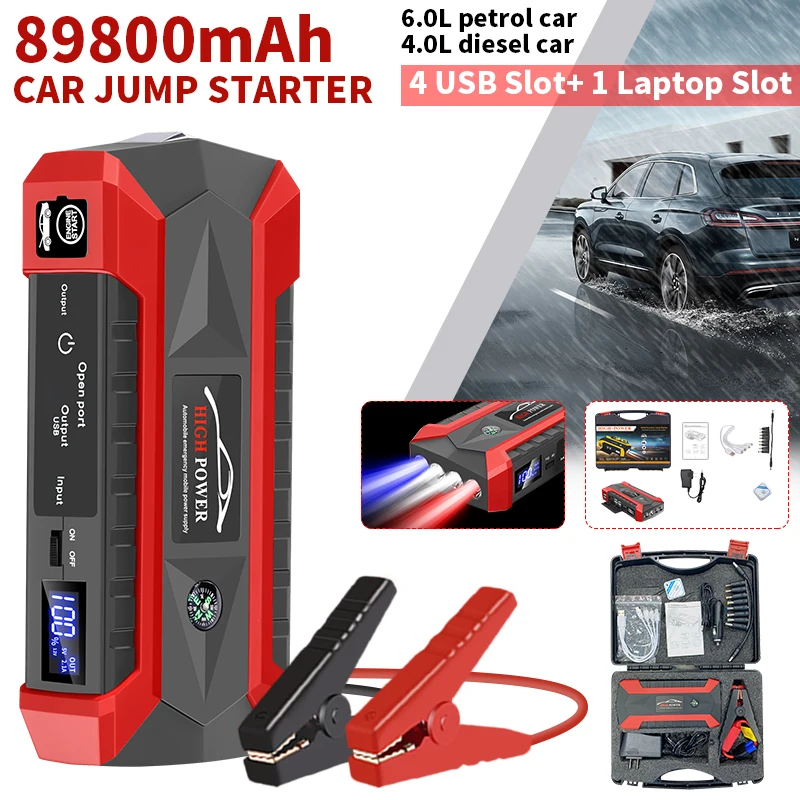 89800mAh 12V Car Emergency Start Power Supply Portable Diesel-gas Dual-start Backup Power Supply Car Charging Treasure
89800mAh 12V Car Emergency Start Power Supply Portable Diesel-gas Dual-start Backup Power Supply Car Charging Treasure