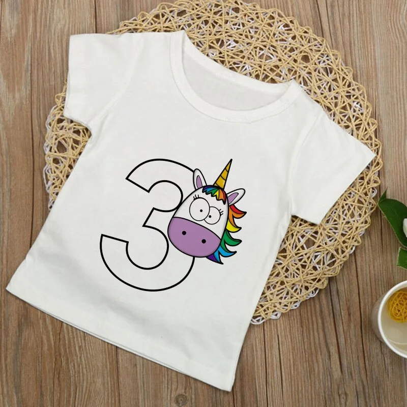 Kawaii T-Shirts for Boys Child Number 3 To 9 Unicorn Print Tshirt Kids Girls Birthday Gift Graphic Tes Clothes Baby Tops T Shirt
Kawaii T-Shirts for Boys Child Number 3 To 9 Unicorn Print Tshirt Kids Girls Birthday Gift Graphic Tes Clothes Baby Tops T Shirt