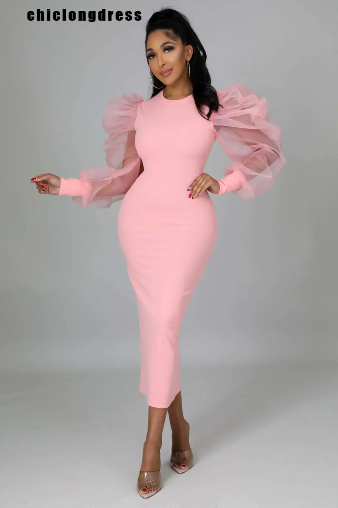 Spring Summer Fashion Elegant Pencil Dress Women Slim Sexy Solid Mesh Puff Sleeve Dress Women
Spring Summer Fashion Elegant Pencil Dress Women Slim Sexy Solid Mesh Puff Sleeve Dress Women