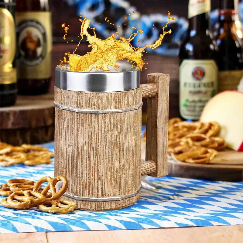Resin Beer Mug Vintage Wooden Viking Style Stainless Steel Cup 600ml Whiskey Cocktail Bucket Party Mug Drinks Tea Coffee Cup
Resin Beer Mug Vintage Wooden Viking Style Stainless Steel Cup 600ml Whiskey Cocktail Bucket Party Mug Drinks Tea Coffee Cup