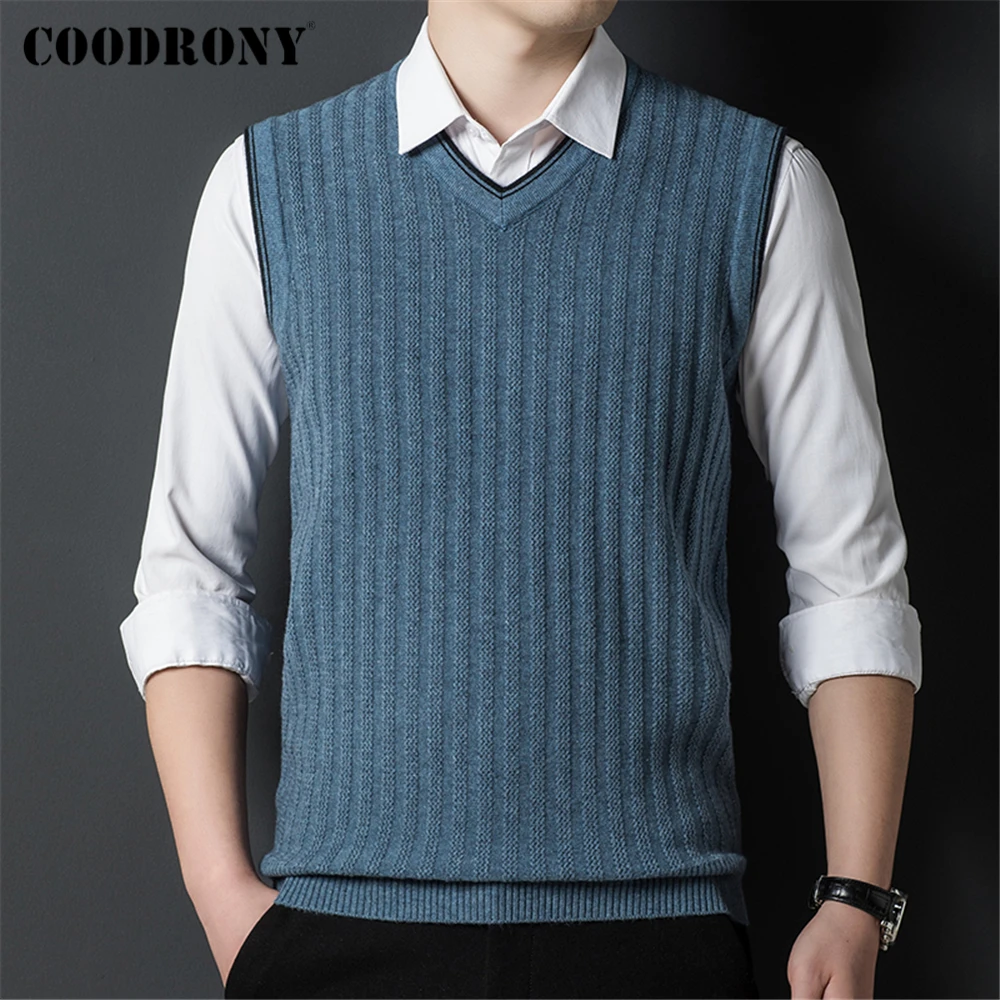 COODRONY Brand Solid Color Knitted Sweater Vest Men Clothing Autumn Winter New Arrival Classic V-Neck Sleeveless Sweater Z1052
COODRONY Brand Solid Color Knitted Sweater Vest Men Clothing Autumn Winter New Arrival Classic V-Neck Sleeveless Sweater Z1052