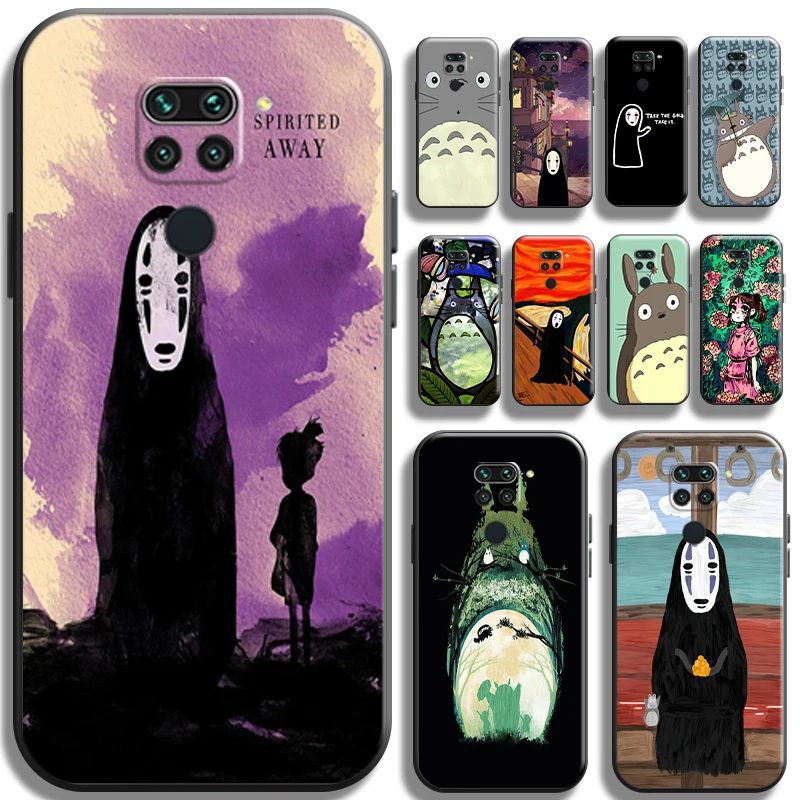 

Cute Totoro Miyazaki Anime No Face For Xiaomi Redmi Note 9 9 Pro 9T 5G Phone Case Funda Back Carcasa Cover Cases Black Coque