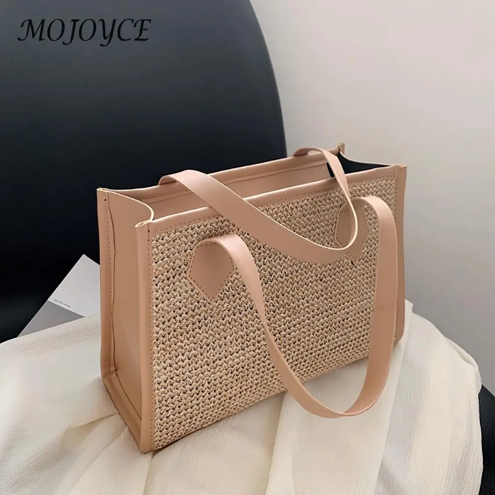 Women Straw Woven Shoulder Bag Solid Color Shoulder Bags Summer Woven Pouch for Shopping Traveling Handbags
Women Straw Woven Shoulder Bag Solid Color Shoulder Bags Summer Woven Pouch for Shopping Traveling Handbags