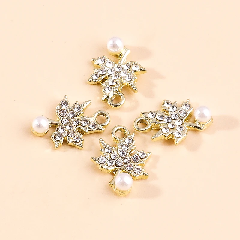 10pcs 18*14mm Crystal Maple Leaf Charms for Necklaces Earrings Bracelet Making Accessories Finding Golden Pendant DIY Jewelry
10pcs 18*14mm Crystal Maple Leaf Charms for Necklaces Earrings Bracelet Making Accessories Finding Golden Pendant DIY Jewelry