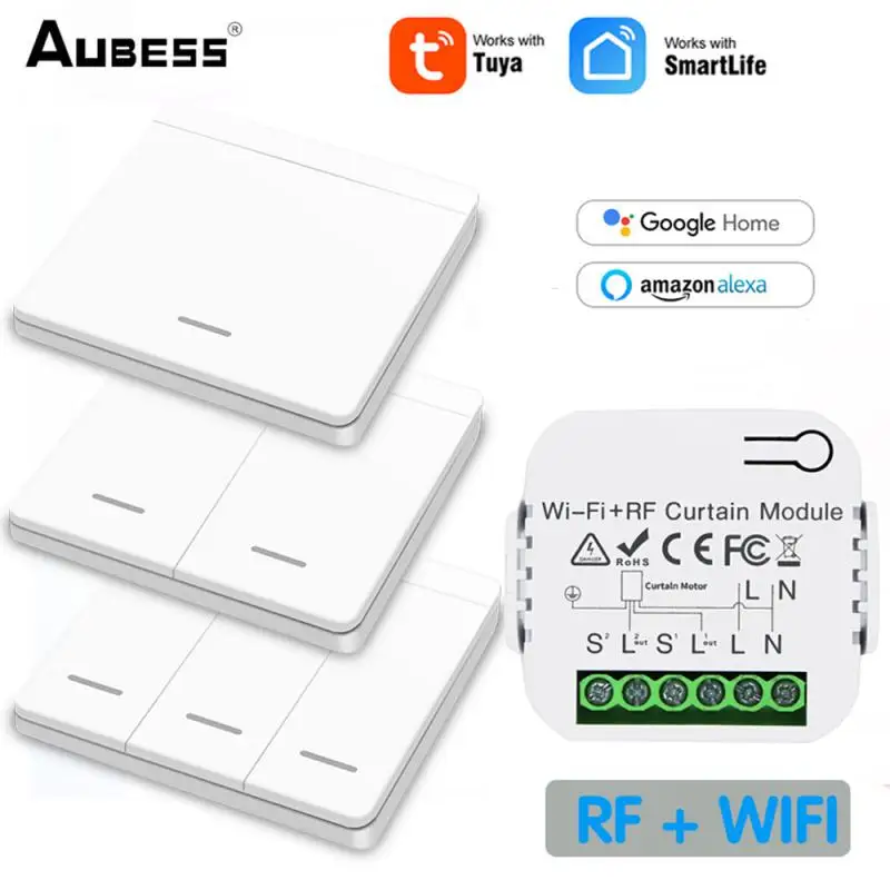 Tuya Smart Life WiFi RF433 Blind Curtain Switch Module With Remote For Electric Motor Smart Home Works With Google Home Alexa
Tuya Smart Life WiFi RF433 Blind Curtain Switch Module With Remote For Electric Motor Smart Home Works With Google Home Alexa