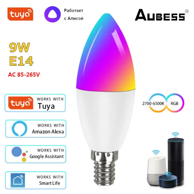 Yandex Alice Smart Candle Bulb WiFi Light RGB E14 LED Lamp 85V-265V Alexa Google Home Assistant Siri Voice Control Dimmable
Yandex Alice Smart Candle Bulb WiFi Light RGB E14 LED Lamp 85V-265V Alexa Google Home Assistant Siri Voice Control Dimmable