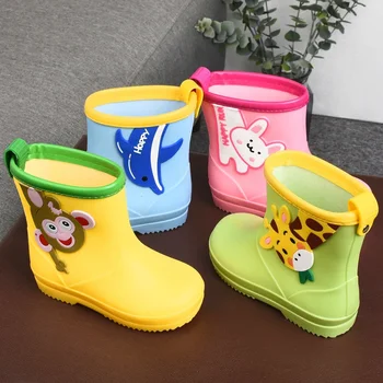 Unicorn Rain Boots Kids Boy Girls Rubber Boots New Cartoon Snow Boots For Children Waterproof Shoes Non-slip Baby Water Shoes