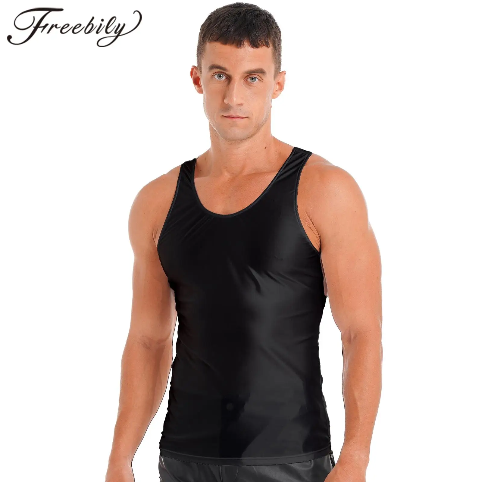 Mens Glossy Tank Top Solid Color Undershirt Metallic Running Vests Homme Sleeveless Tanks Tops For Fitness Gymnastics Sportwear
Mens Glossy Tank Top Solid Color Undershirt Metallic Running Vests Homme Sleeveless Tanks Tops For Fitness Gymnastics Sportwear